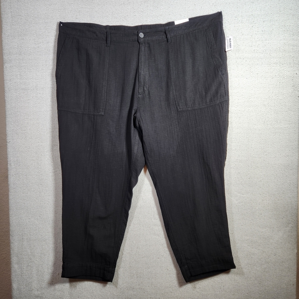 Old Navy Womens 28 100% Cotton Black Elastic Waist Pants. Light Weight